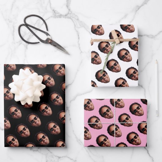 Leuke gepersonaliseerde gezichts foto inpakpapier vel (Voorkant)
