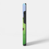 Leuke gepersonaliseerde golfer op golfbaan iPhone hoesje (Linkerkant)