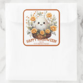 Leuke gepersonaliseerde Halloween Ghost Vierkante Sticker (Tas)