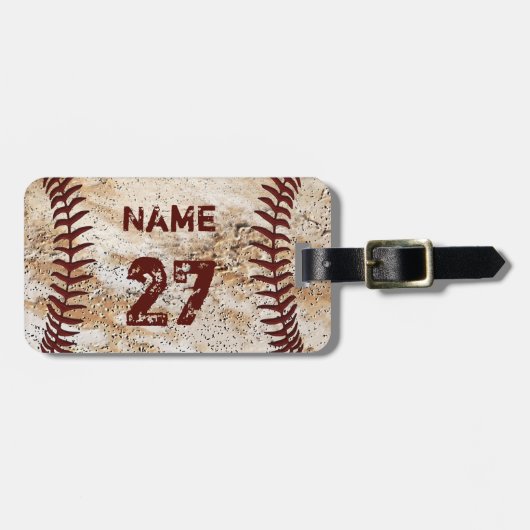 Leuke Gepersonaliseerde Honkbal Bagage Labels Uw T (Voorkant horizontaal)