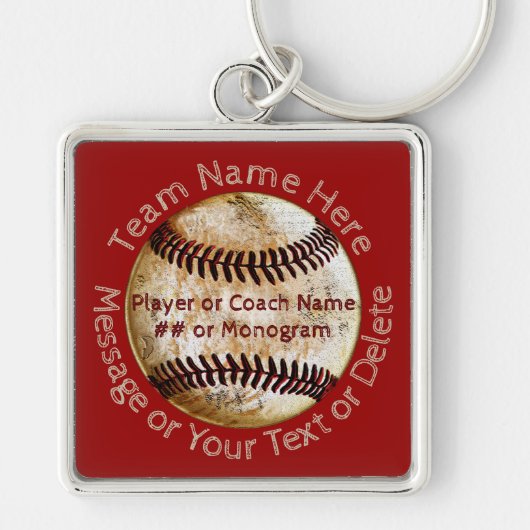 Leuke gepersonaliseerde honkbalteamcadeaus, sleute sleutelhanger (Voorkant)