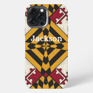 Leuke gepersonaliseerde iPhone-hoes Maryland vlag iPhone 13 Pro Max Hoesje