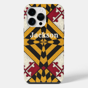 Leuke gepersonaliseerde iPhone-hoes Maryland vlag iPhone 14 Pro Max Hoesje
