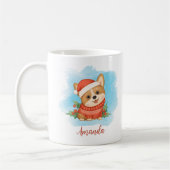 Leuke gepersonaliseerde kerst Corgi Koffiemok (Links)