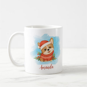 Leuke gepersonaliseerde kerst Corgi Koffiemok