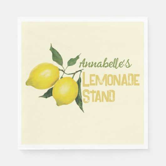 Leuke gepersonaliseerde Kinder limonade stand Servet (Voorkant)