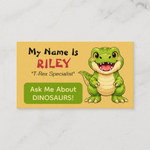 Leuke gepersonaliseerde kinderdinosauriër thema contactkaartje