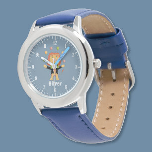 Leuke gepersonaliseerde kinderhorloge met leeuw-jo horloge