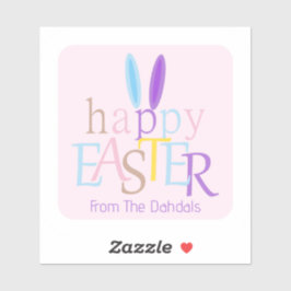 Leuke gepersonaliseerde kleurrijke Happy Easter Bu Sticker