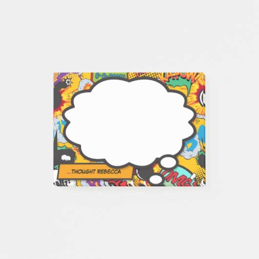 Leuke Gepersonaliseerde Kleurrijke Stripboek Denkb Post-it® Notes (Voorkant)