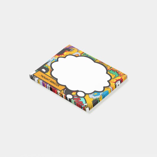 Leuke Gepersonaliseerde Kleurrijke Stripboek Denkb Post-it® Notes (Schuin)