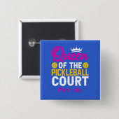 Leuke gepersonaliseerde koningin van het Picklebal Vierkante Button 5,1 Cm (Voorkant /achterkant)