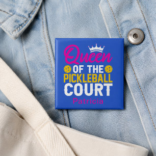 Leuke gepersonaliseerde koningin van het Picklebal Vierkante Button 5,1 Cm