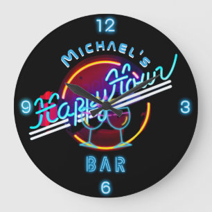 Leuke gepersonaliseerde Mancave Bar Hol uur Happy  Grote Klok