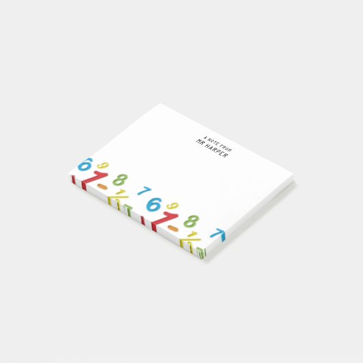 Leuke gepersonaliseerde Math123 nummers Post-it No Post-it® Notes (Schuin)