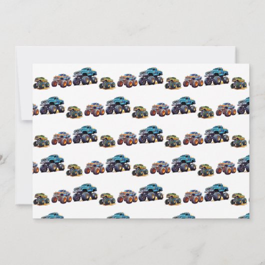 Leuke gepersonaliseerde monster truck kinderen ver kaart (Achterkant)