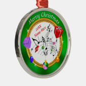 Leuke gepersonaliseerde muziek Note Kerstversierin Metalen Ornament (Rechts)