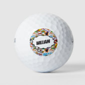 Leuke gepersonaliseerde naam stripboek golfballen (Voorkant)