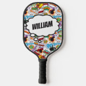 Leuke gepersonaliseerde naam stripboek pickleball paddle (Achterkant)