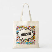 Leuke gepersonaliseerde naam stripboek tote bag (Achterkant)