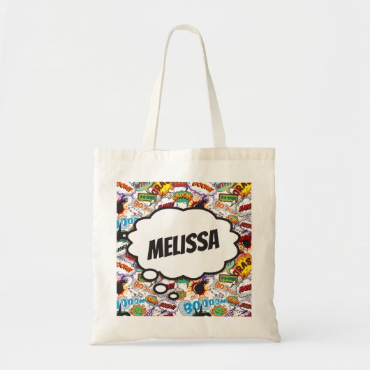 Leuke gepersonaliseerde naam stripboek tote bag (Voorkant)