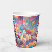 Leuke gepersonaliseerde naam verjaardag kleurrijke papieren bekers (Rechts)