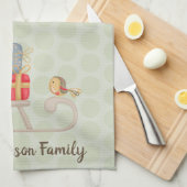 Leuke gepersonaliseerde Nordic Christmas slee Theedoek (Quarter Fold)