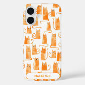 Leuke gepersonaliseerde Oranje kat Case-Mate iPhone Case (Achterkant)