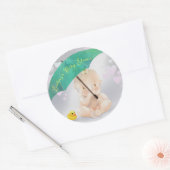 Leuke gepersonaliseerde paraplu Baby shower van ha Ronde Sticker (Envelop)
