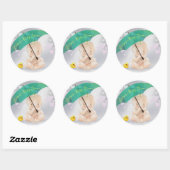 Leuke gepersonaliseerde paraplu Baby shower van ha Ronde Sticker (Vel)