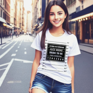 Leuke gepersonaliseerde partij politie mugshot t-shirt