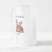 Leuke gepersonaliseerde rendier Prettig Kerstfeest Matglas Bierpul (Voorkant links)