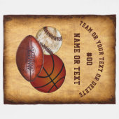 Leuke gepersonaliseerde sportdeken, uw tekst fleece deken (Voorkant (Horizontaal))