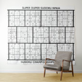 Leuke gepersonaliseerde SUDOKU achtergrond Wandkleed (In Situ (horizontaal))