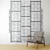 Leuke gepersonaliseerde SUDOKU achtergrond Wandkleed (In situ)