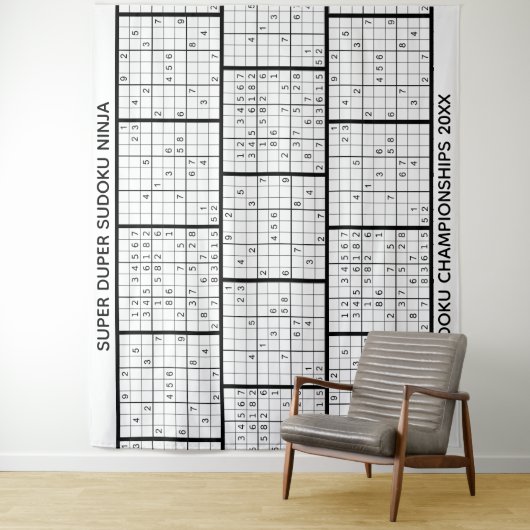 Leuke gepersonaliseerde SUDOKU achtergrond Wandkleed (In situ)