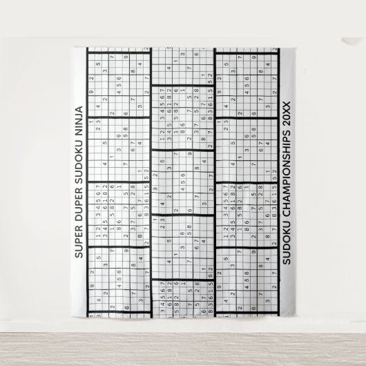 Leuke gepersonaliseerde SUDOKU achtergrond Wandkleed (Voorkant)