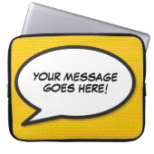 Leuke gepersonaliseerde tekstballon in stripboekst laptop sleeve (Voorkant)