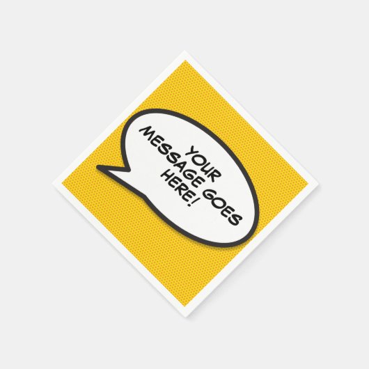 Leuke gepersonaliseerde tekstballon in stripboekst servet (Hoek)