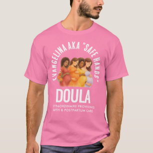 Leuke gepersonaliseerde veilige handen doula t-shirt