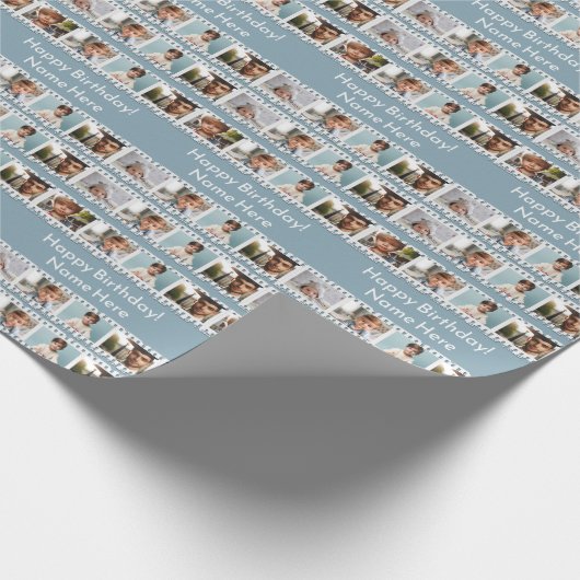 Leuke gepersonaliseerde verjaardag 12-foto film ne cadeaupapier (Hoek)