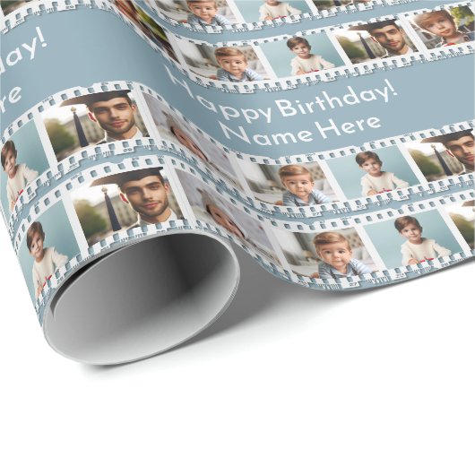 Leuke gepersonaliseerde verjaardag 12-foto film ne cadeaupapier (Rol Hoek)