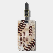 Leuke Gepersonaliseerde Vintage Honkbal Bagage Lab Bagagelabel (Voorkant verticaal)