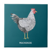 Leuke gepersonaliseerde Waterverf Wyandotte Chicke Tegeltje (Voorkant)