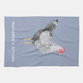 Leuke gepersonaliseerde Waterverf Wyandotte Chicke Theedoek (Horizontaal)