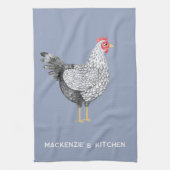 Leuke gepersonaliseerde Waterverf Wyandotte Chicke Theedoek (Verticaal)