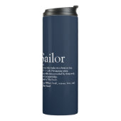 Leuke gepersonaliseerde zeiler definitie Navy Blue Thermosbeker (Gedraaid links)