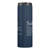 Leuke gepersonaliseerde zeiler definitie Navy Blue Thermosbeker (Achterkant)