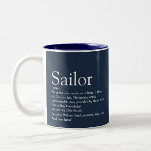 Leuke Gepersonaliseerde Zeiler Definitie Navy Blue Tweekleurige Koffiemok