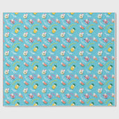 Leuke gepersonaliseerde zomer zwembad drijft verja cadeaupapier (Vlak)